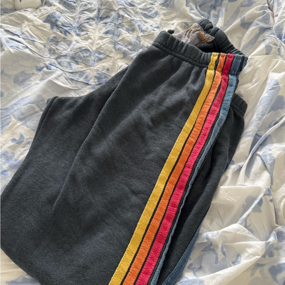 Aviator Nation Joggers with Colorful Stripes